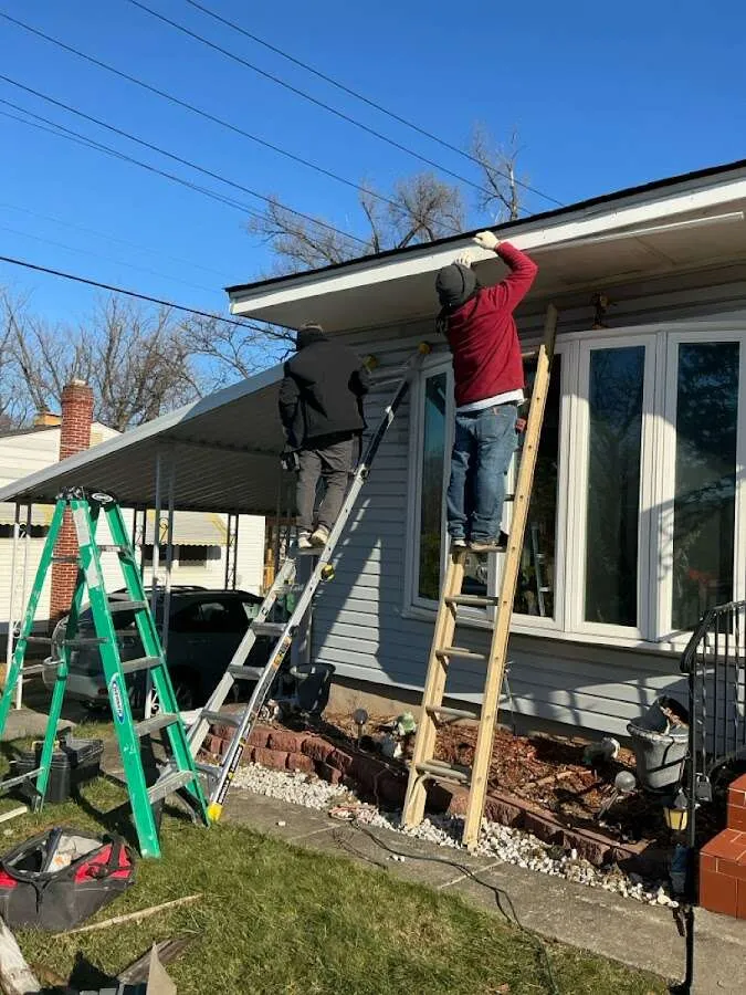 Restoration crew performing exterior repair in Eugene